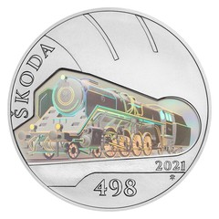 Stříbrná mince 500 Kč 2021 Parní lokomotiva Škoda 498 Albatros (standard)
