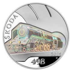 Stříbrná mince 500 Kč 2021 Parní lokomotiva Škoda 498 Albatros (proof)