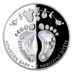 Stříbrná mince Crystal Coin - Narození dítěte 2021 (proof)