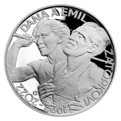 Stříbrná mince 200 Kč 2022 Dana a Emil Zátopkovi (proof)