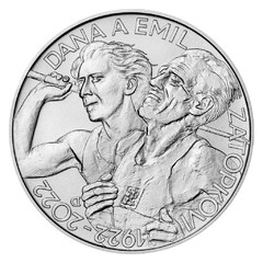 Stříbrná mince 200 Kč 2022 Dana a Emil Zátopkovi (standard)