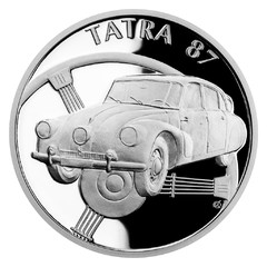 Stříbrná mince Na kolech - Osobní automobil Tatra 87 (proof)
