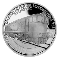 Stříbrná mince Na kolech - Dieselelektrická lokomotiva 753 (proof)
