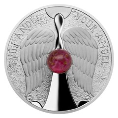 Stříbrná mince Crystal Coin - Anděl (proof)