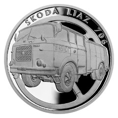 Stříbrná mince Na kolech - Nákladní automobil Škoda LIAZ 706 (proof)