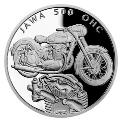 Stříbrná mince Na kolech - Motocykl JAWA 500 OHC (proof)