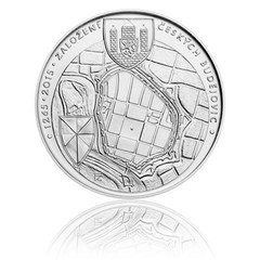 Stříbrná mince 200 Kč 2015  Založení Českých Budějovic jako královského města (standard)