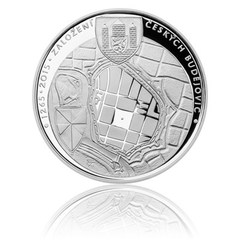 Stříbrná mince 200 Kč 2015 Založení Českých Budějovic jako královského města (proof) 