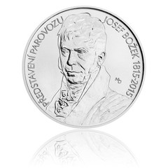 Stříbrná mince 200 Kč 2015 Josef Božek představil parovůz (standard)