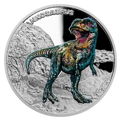 Stříbrná mince Pravěký svět - Tyrannosaurus (proof)